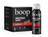 Packaging for boop protein shots in a red berry flavor, displaying the product name, calorie content, and protein information.